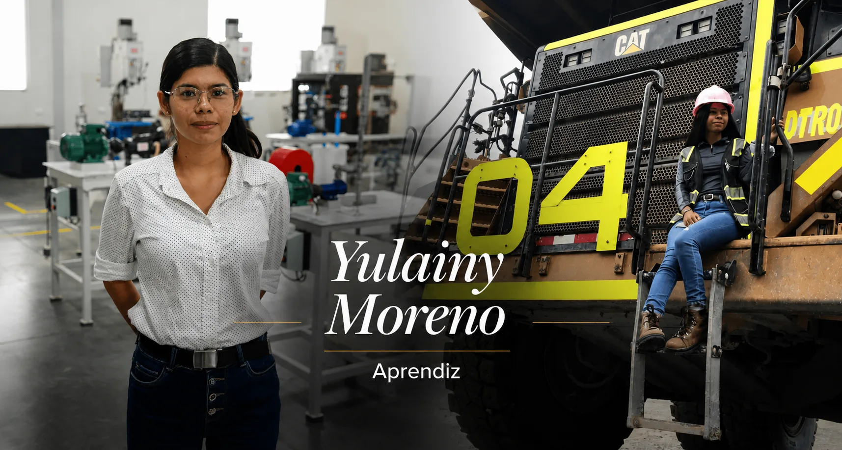 Yulainy Moreno, aprendiz y operadora de equipo pesado de Cobre Panamá